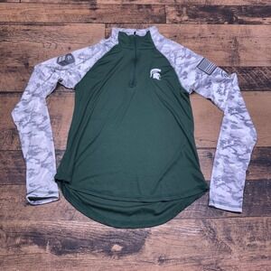 Colosseum Michigan State Spartans OHT Camo Pullover Top‎ Womens Medium